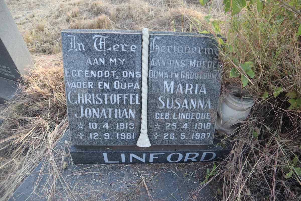 LINFORD Christoffel Jonathan 1913-1981 & Maria Susanna LINDEQUE 1918-1987