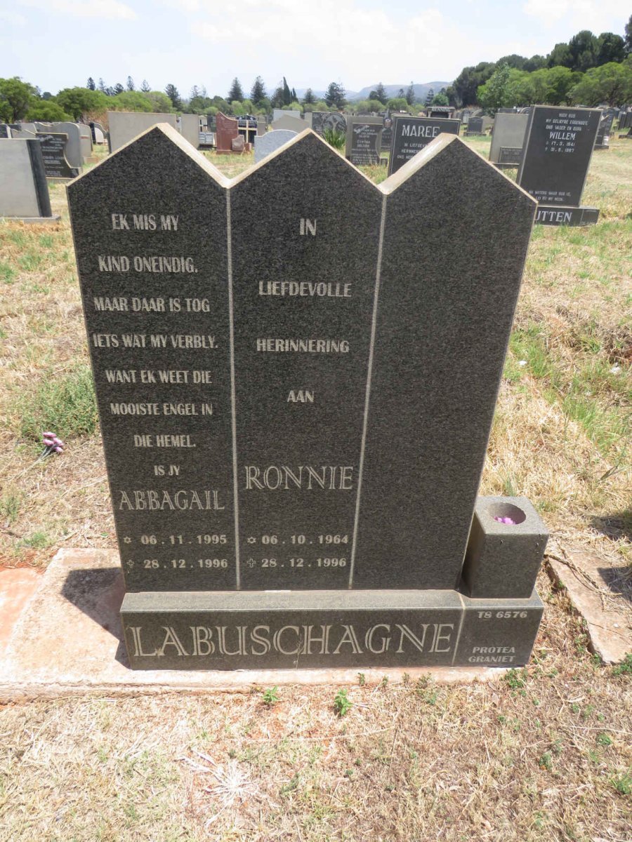 LABUSCHAGNE Ronnie 1964-1996 :: LABUSCHAGNE Abbagail 1995-1996