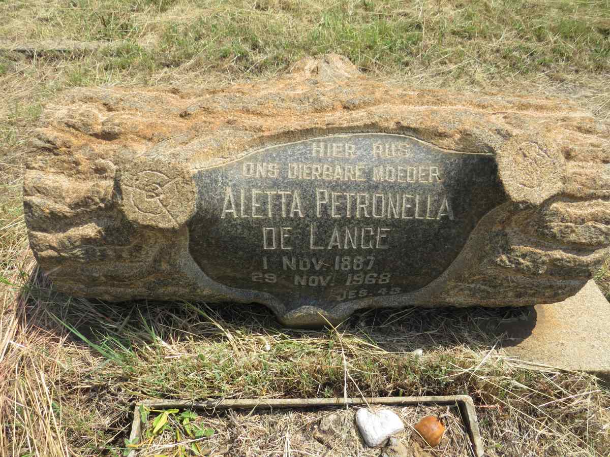 LANGE Aletta Petronella, de 1887-1968