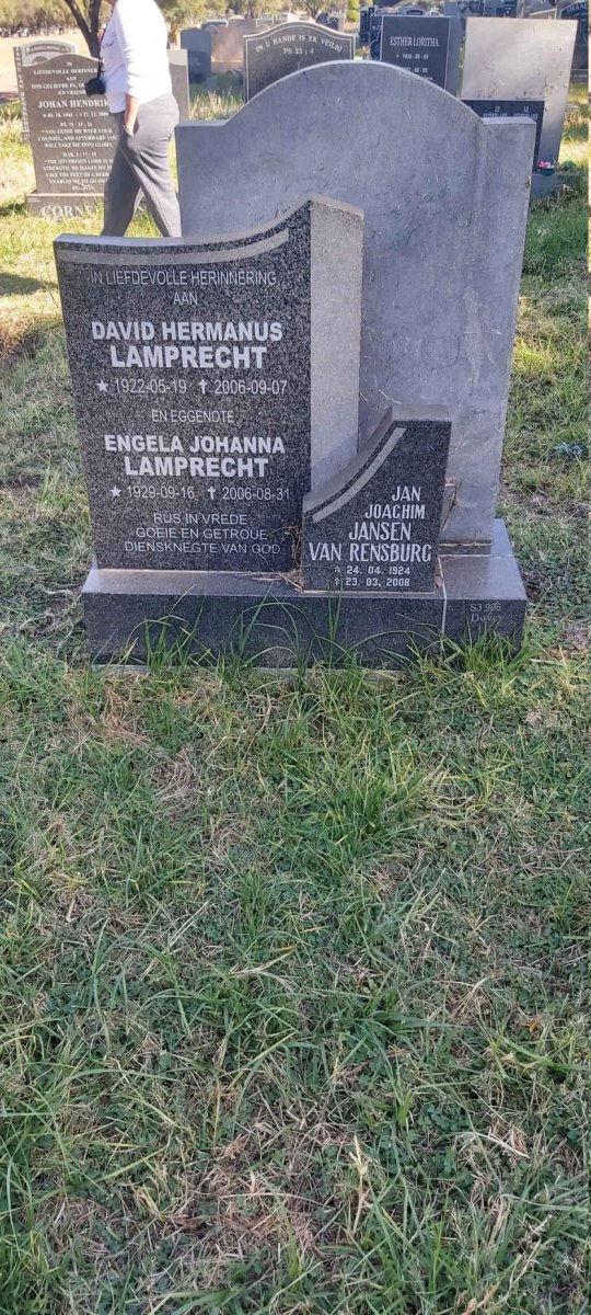 LAMPRECHT David Hermanus 1922-2006 &amp; Engela Johanna 1929-2006 :: RENSBURG Jan Joachim, Jansen van 1924-2008
