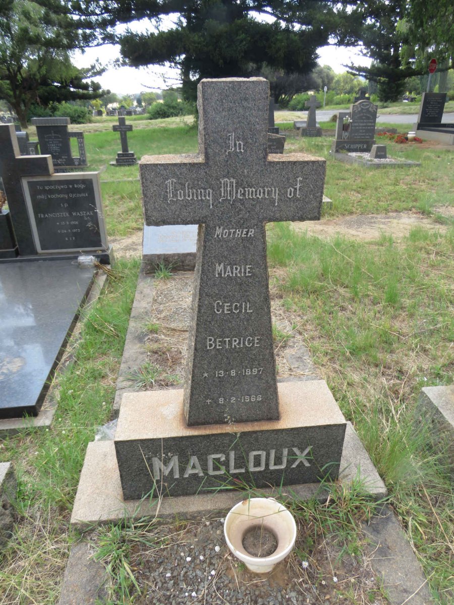 MACLOUX Marie Cecil Betrice 1897-1966