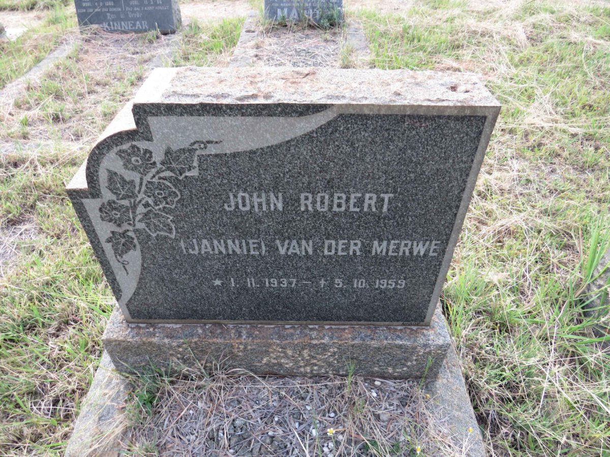 MERWE John Robert, van der 1937-1959