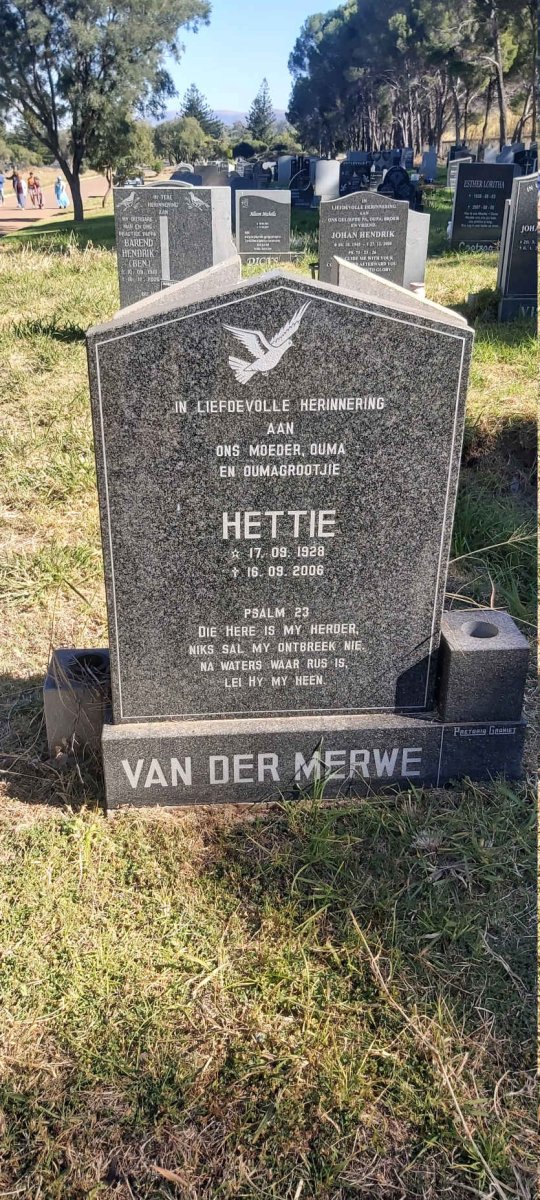 MERWE Hettie, van der 1928-2006