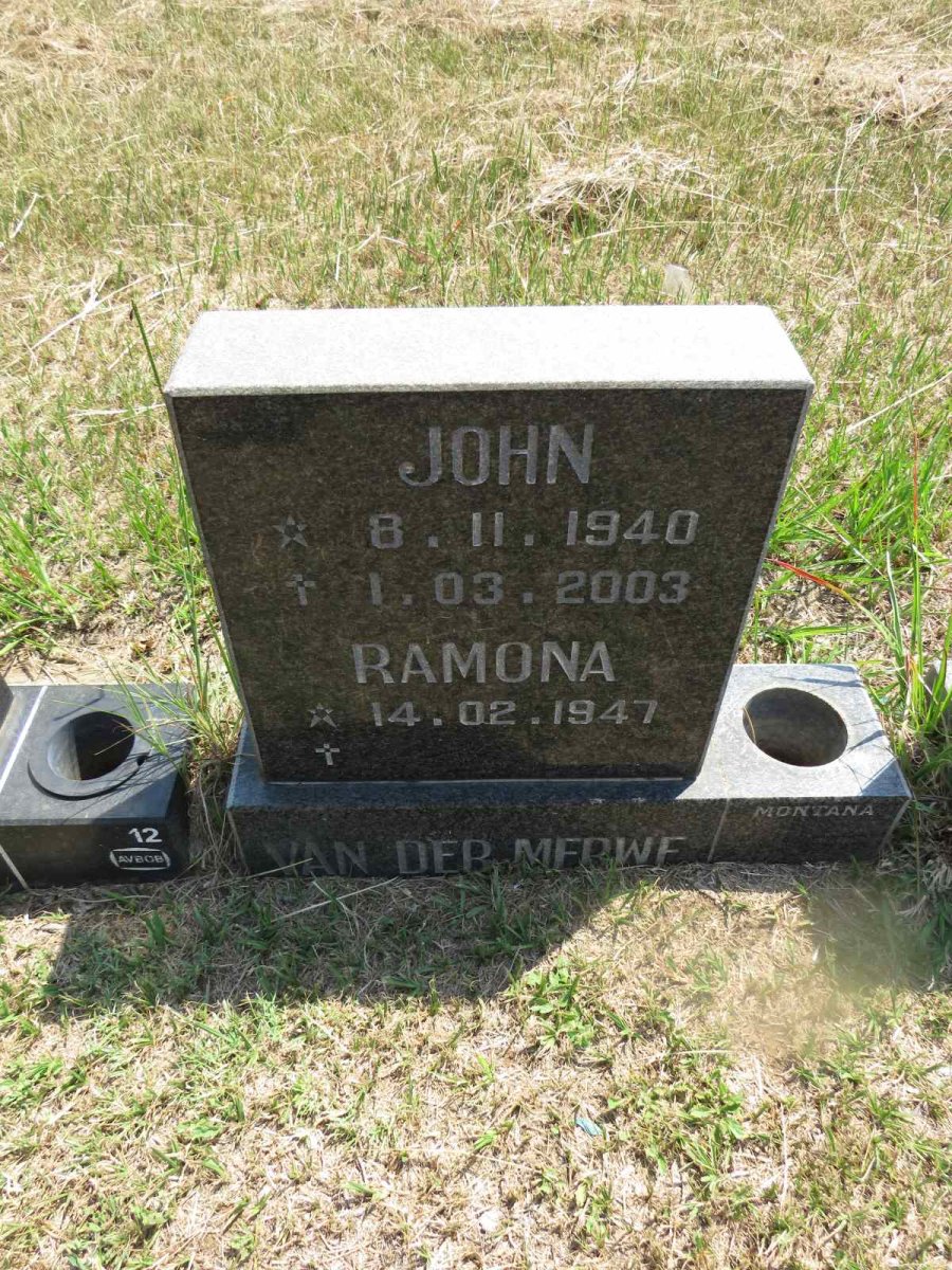 MERWE John, van der 1940-2003 & Ramona 1947- 