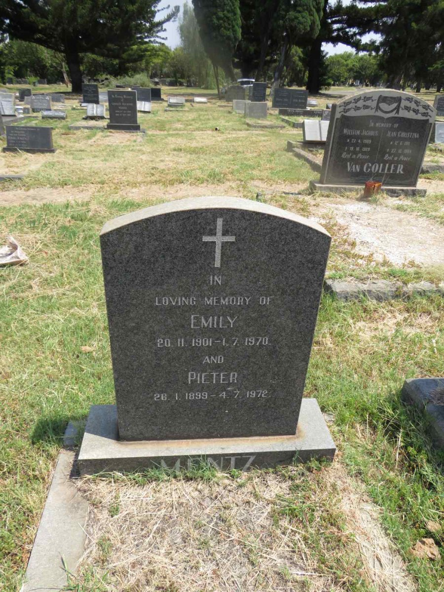 MENTZ Pieter 1899-1972 & Emily 1901-1970