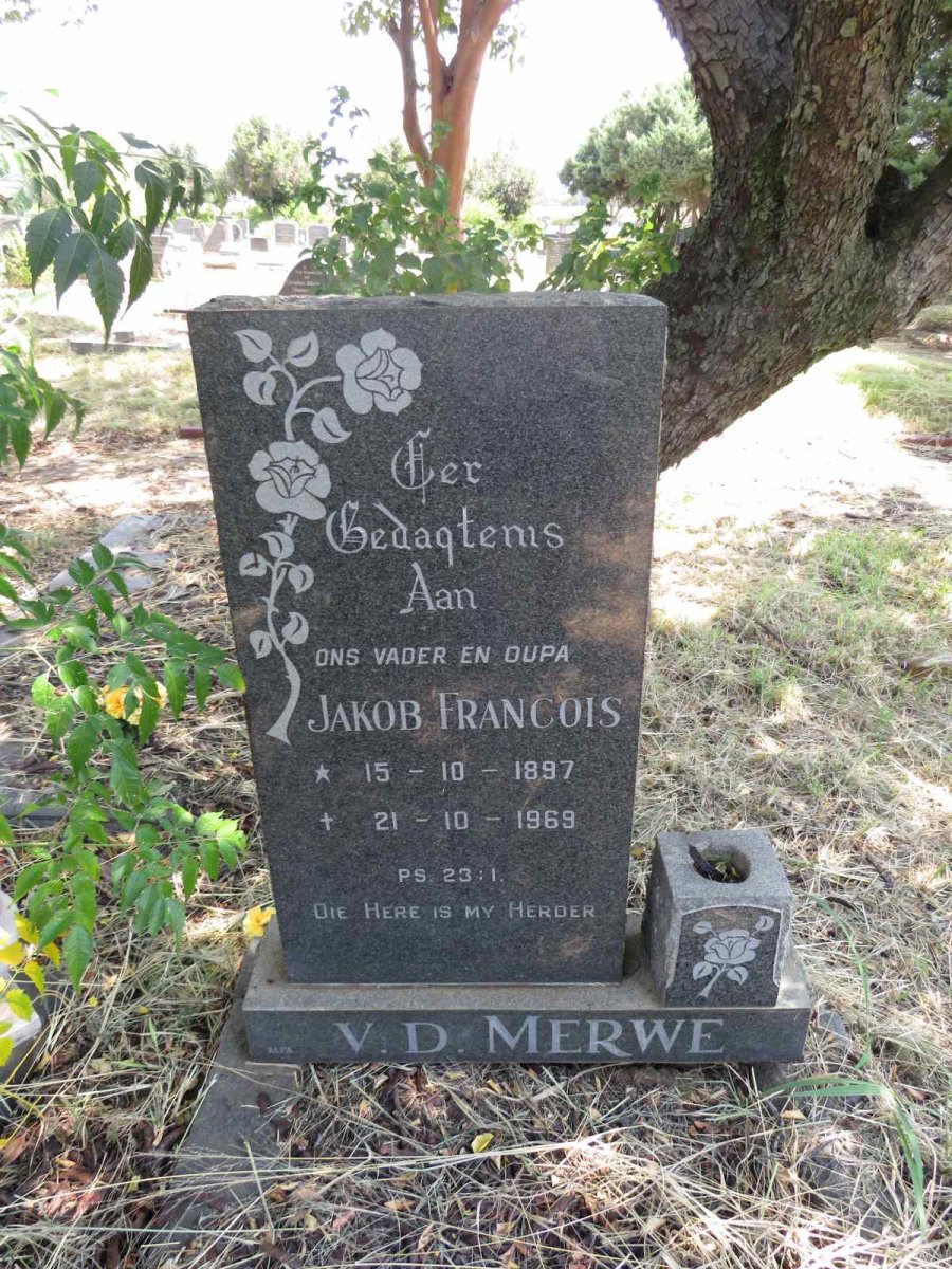 MERWE Jakob Francois, v.d. 1897-1969