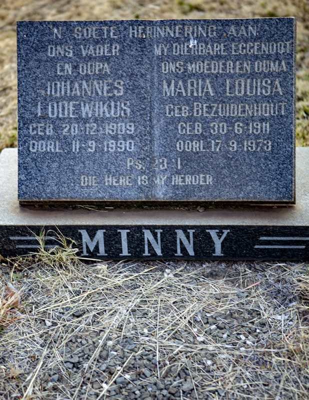 MINNY Johannes Lodewikus 1909-1990 &amp; Maria Louisa BEZUIDENHOUT 1911-1973