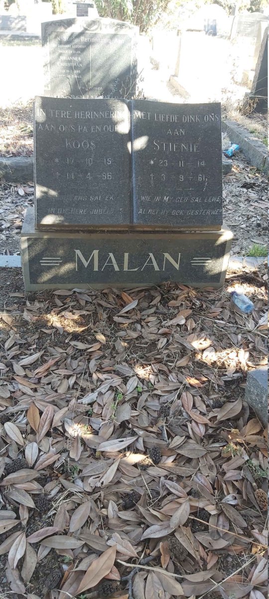 MALAN Koos 1915-1996 &amp; Stienie 1914-1961