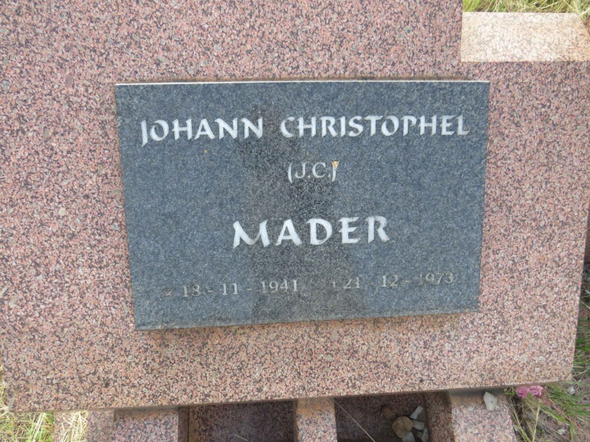 MADER Johann Christophel 1941-1973