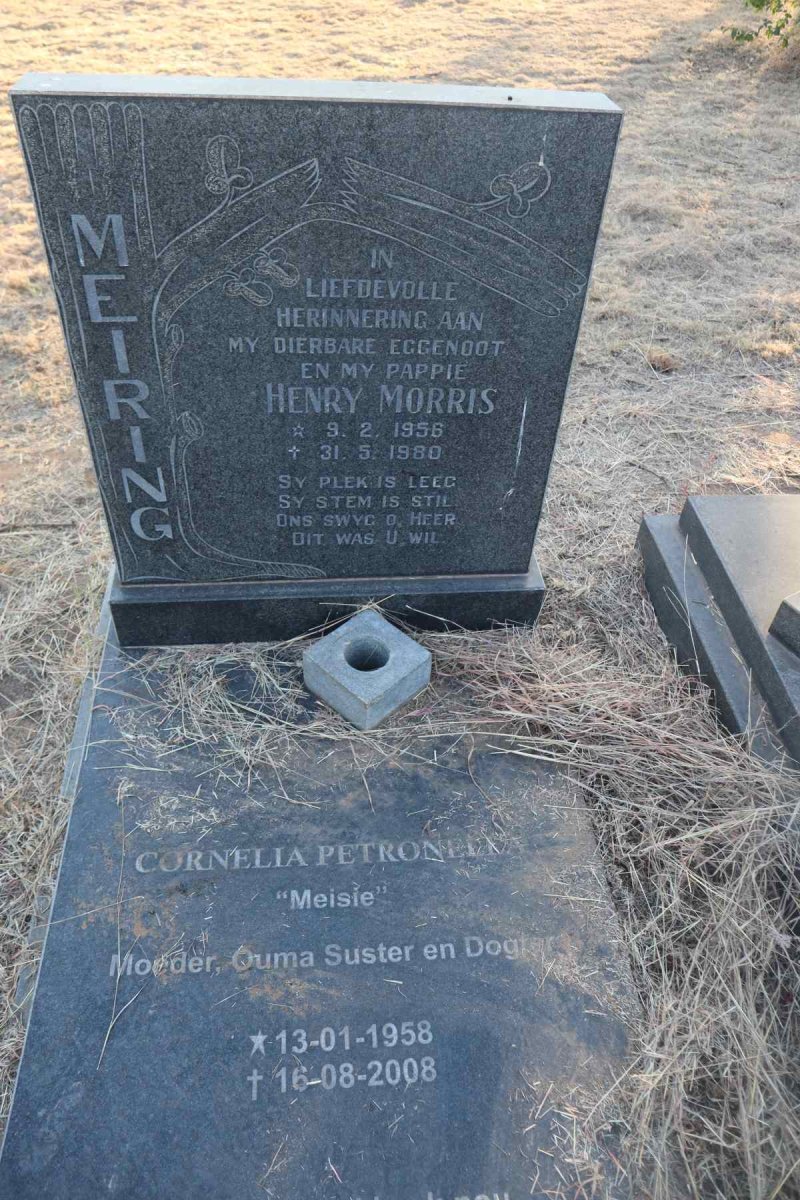 MEIRING Henry Morris 1956-1980 & Cornelia Petronella 1958-2008