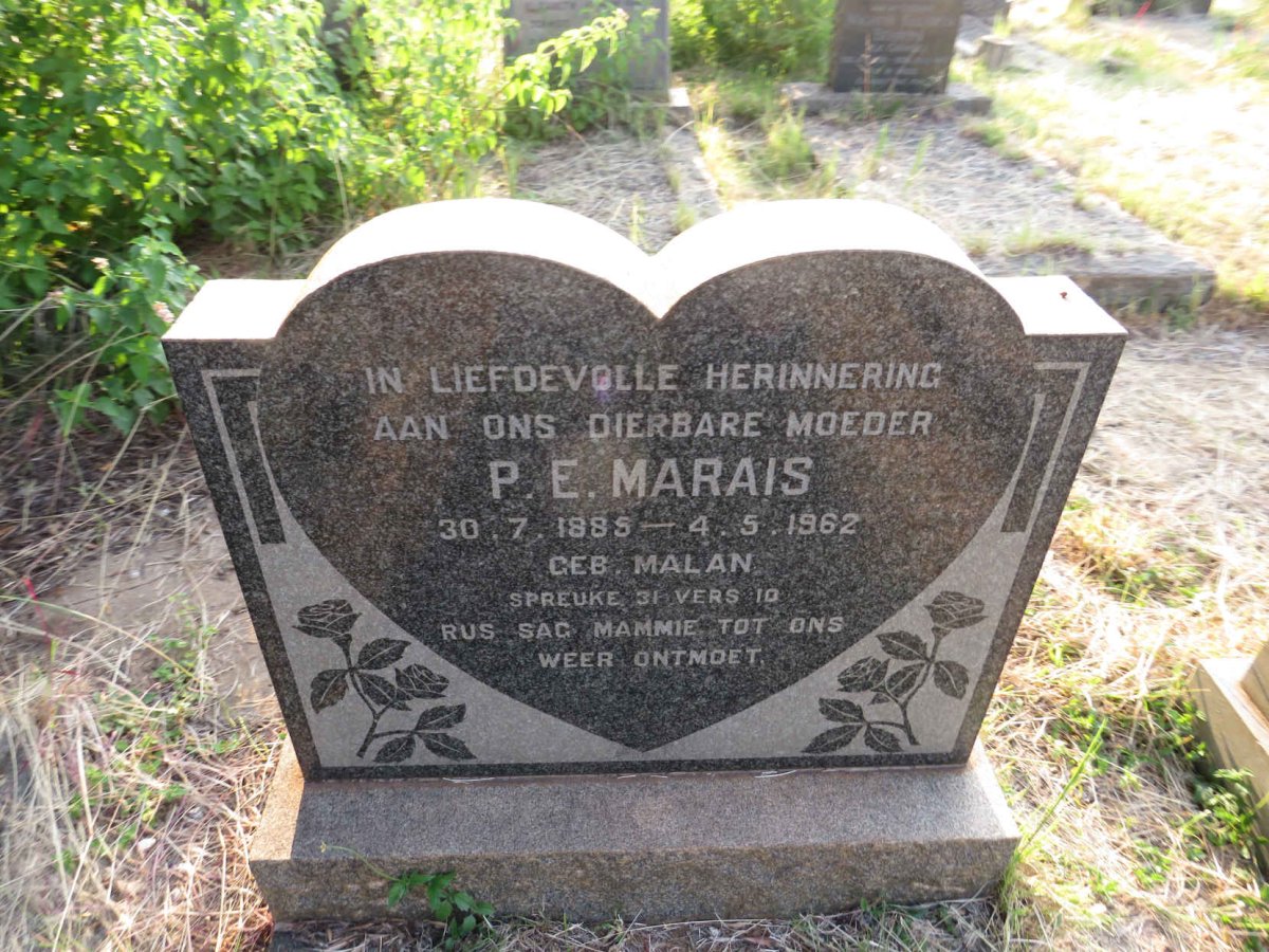 MARAIS P.E. nee MALAN 1885-1962