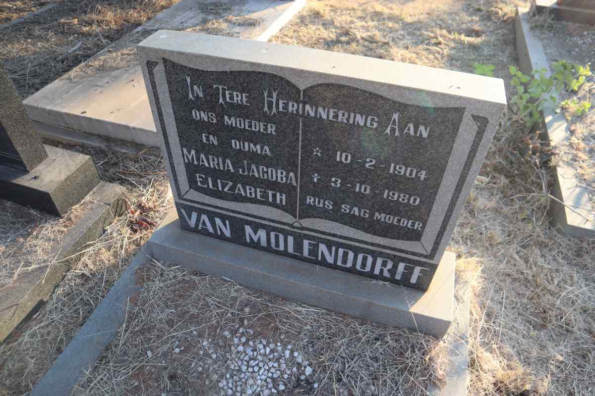 MOLENDORFF Maria Jacoba Elizabeth, van 1904-1980
