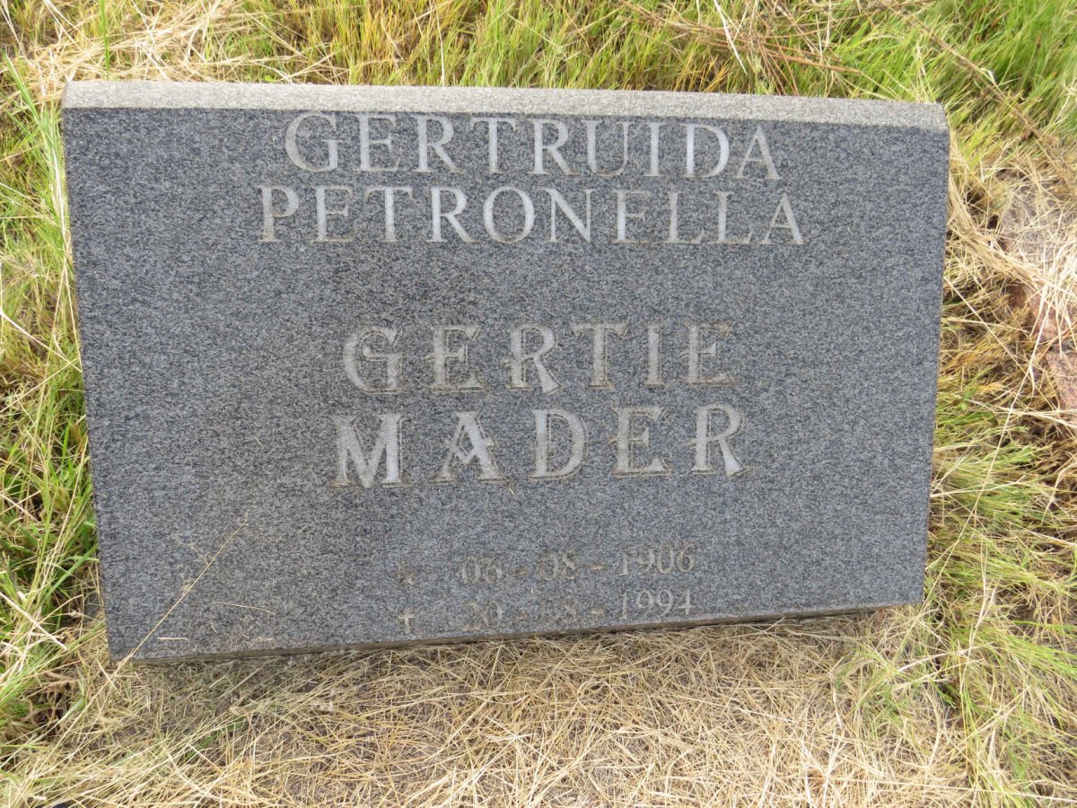 MADER Gertruida Petronella 1906-1994 