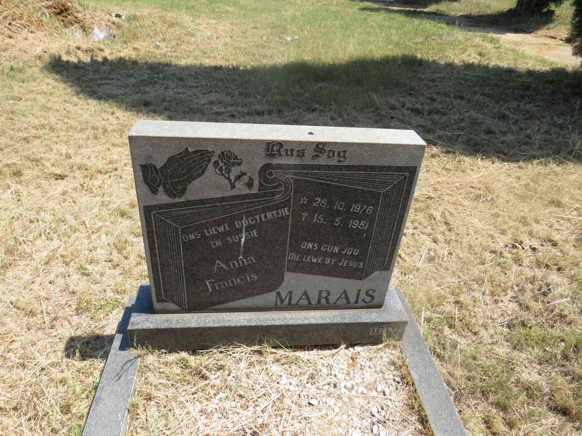 MARAIS Anna Francis 1976-1981