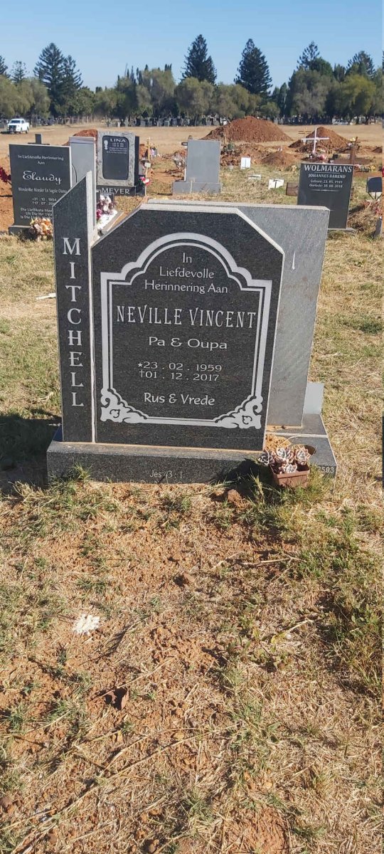MITCHELL Neville Vincent 1959-2017