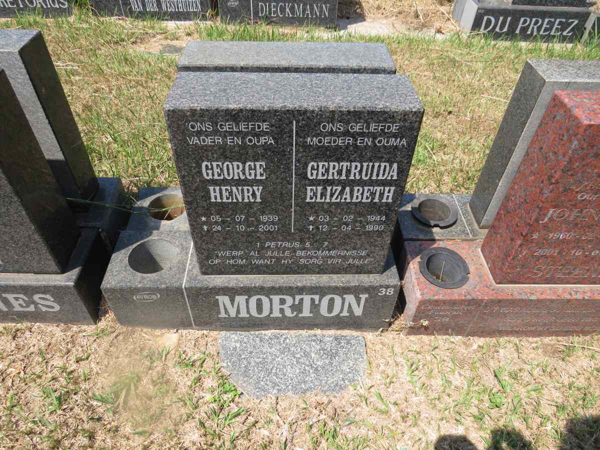MORTON George Henry 1939-2001 & Gertruida Elizabeth 1944-1990