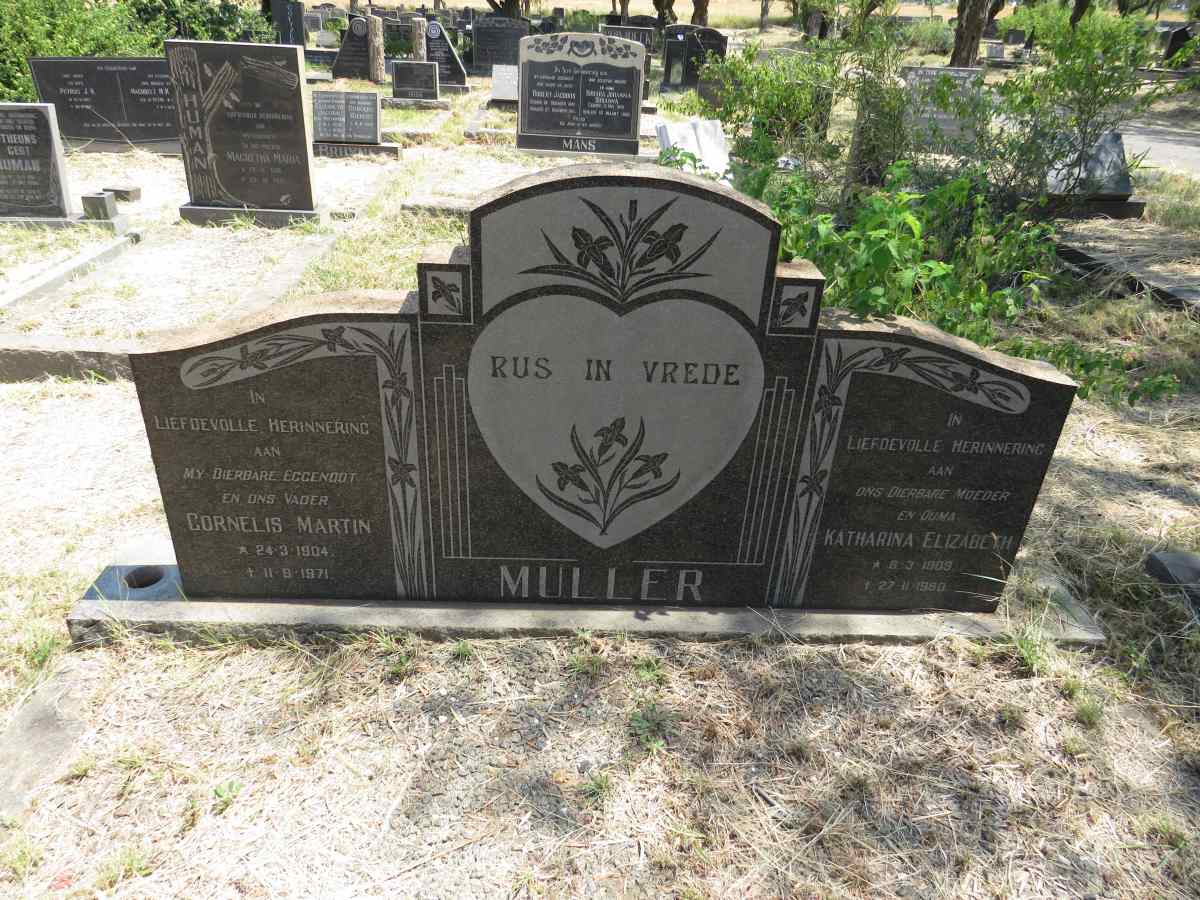 MULLER Cornelis Martin 1904-1971 & Katharina Elizabeth 1909-1980