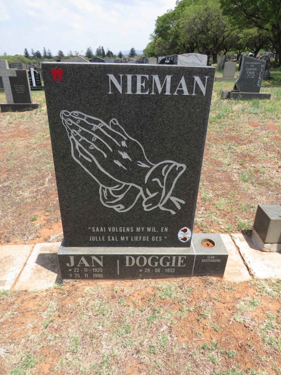 NIEMAN Jan 1925-1996 & Doggie 1932-