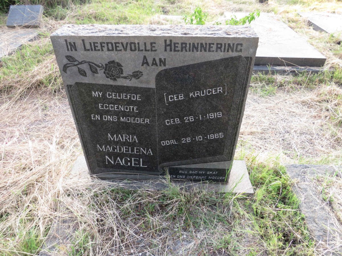 NAGEL Maria Magdelena nee KRUGER 1919-1965