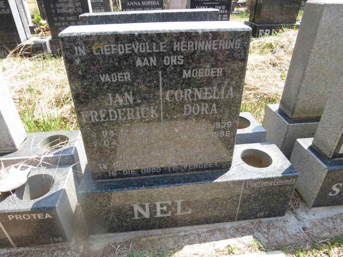 NEL Jan Frederick 1937-2012 & Cornelia Dora 1938-1996