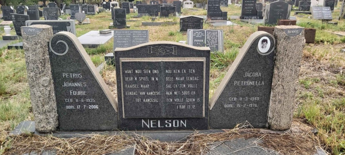 NELSON Petrus Johannes Fourie 1935-2006 & Jacoba Petronella 1940-1976