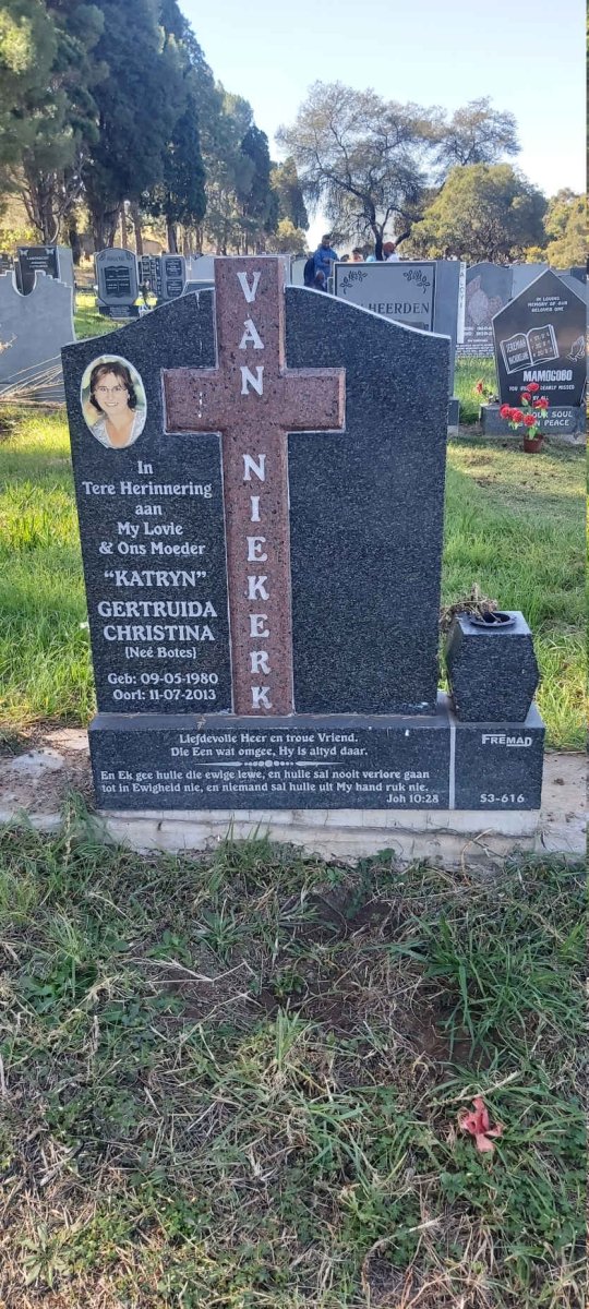 NIEKERK Gertruida Christina, van nee BOTES 1980-2013