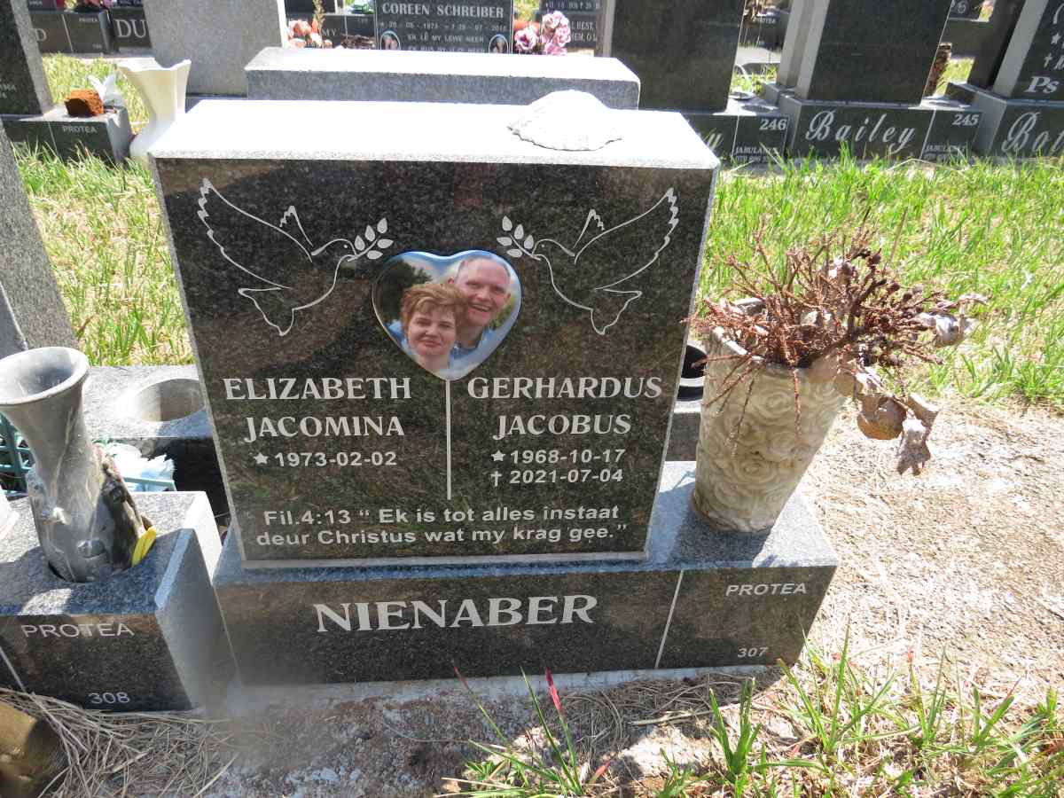 NIENABER Gerhardus Jacobus 1968-2021 & Elizabeth Jacomina 1973- 