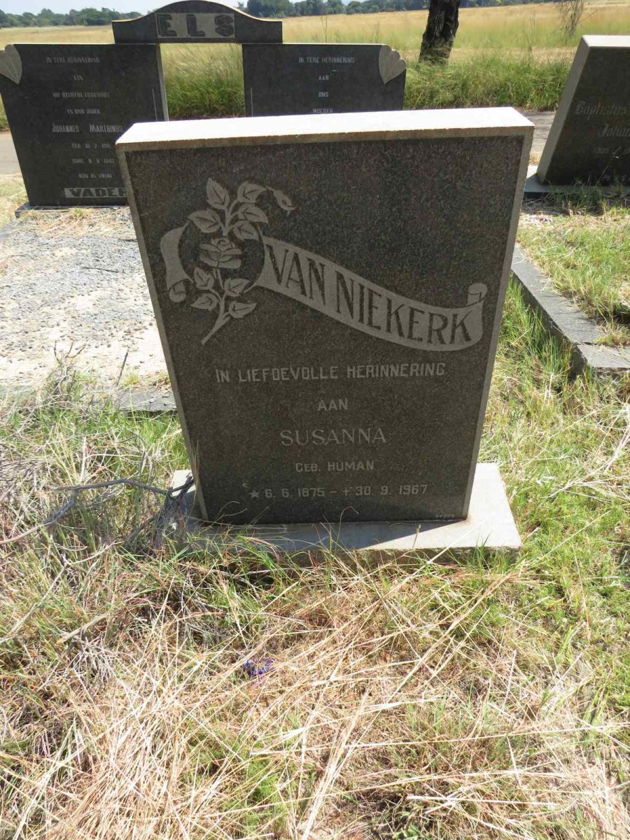 NIEKERK Susanna, van nee HUMAN 1875-1967