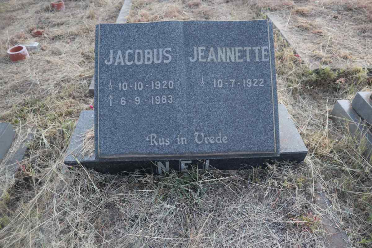 NEL Jacobus 1920-1983 & Jeanette 1922- 