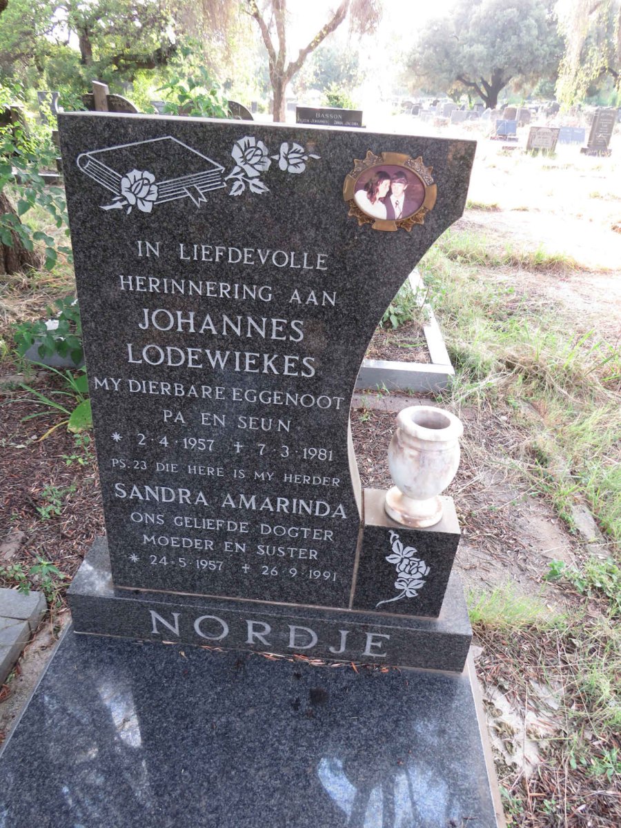 NORDJE Johannes Lodewiekes 1957-1981 & Sandra Amarinda 1957-1991