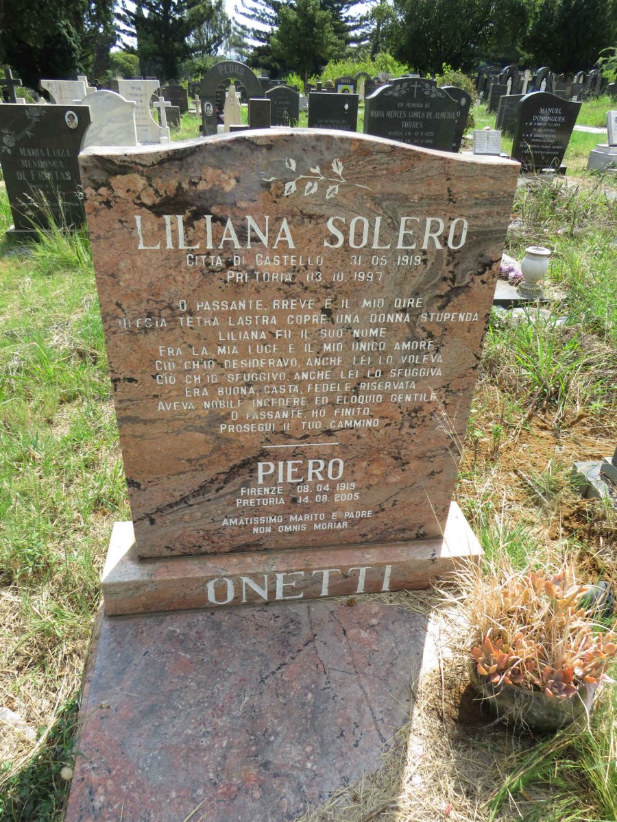 ONETTI Piero 1919-2005 & Liliana Solero 1919-1997
