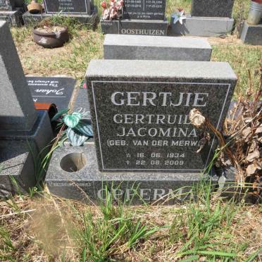 OPPERMAN Gertruida Jacomina nee VAN DER MERWE 1934-2009