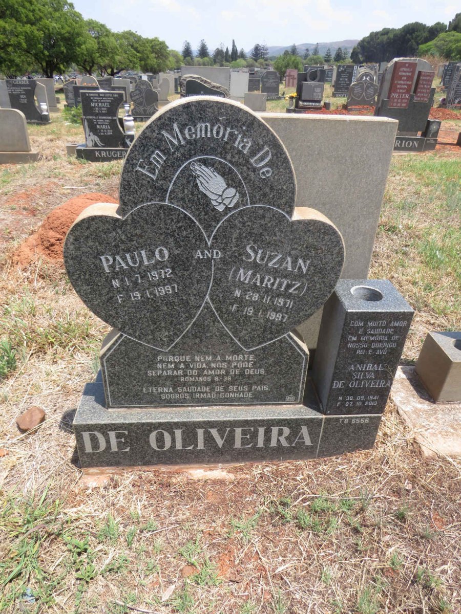 OLIVIERA Anibal Silva, de 1941-2013 :: DE OLIVIERA Paulo 1972-1997 & Suzan MARITZ 1971-1997 