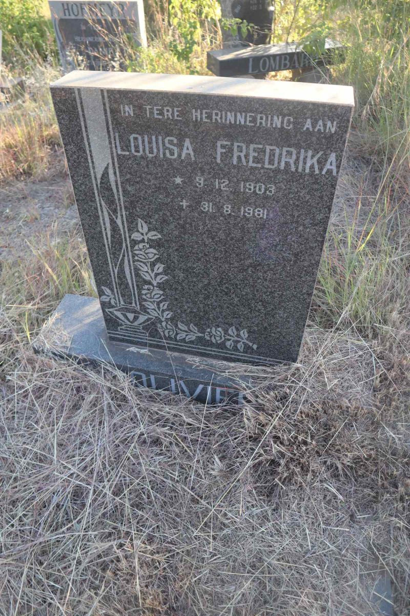 OLIVIER Louisa Fredrika 1903-1981