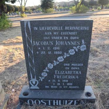 OOSTHUIZEN Jacobus Johannes 1916-1980 & Elizabetha Frederika 1916-1999