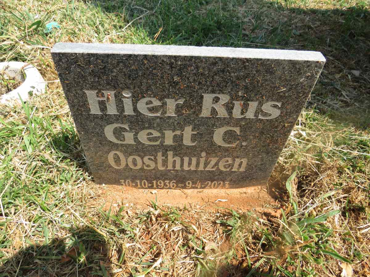 OOSTHUIZEN Gert C. 1936-2023