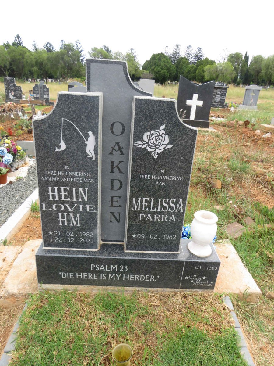 OAKDEN H.M. 1982-2021 & Melissa 1982-