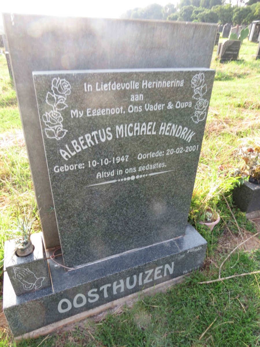 OOSTHUIZEN Albertus Michael Hendrik 1947-2001