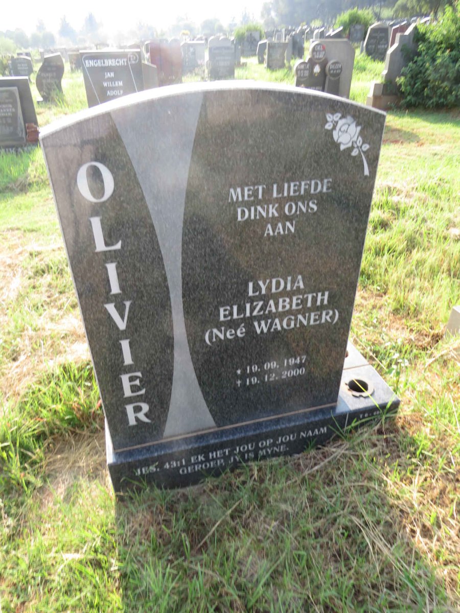 OLIVIER Lydia Elizabeth nee WAGNER 1947-2000