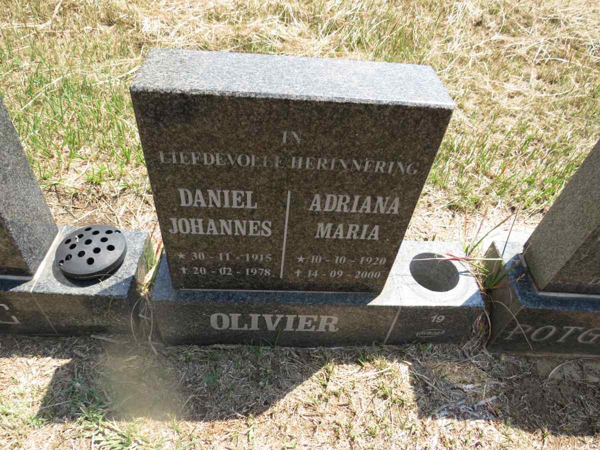 OLIVIER Daniel Johannes 1915-1978 & Adriana Maria 1920-2000