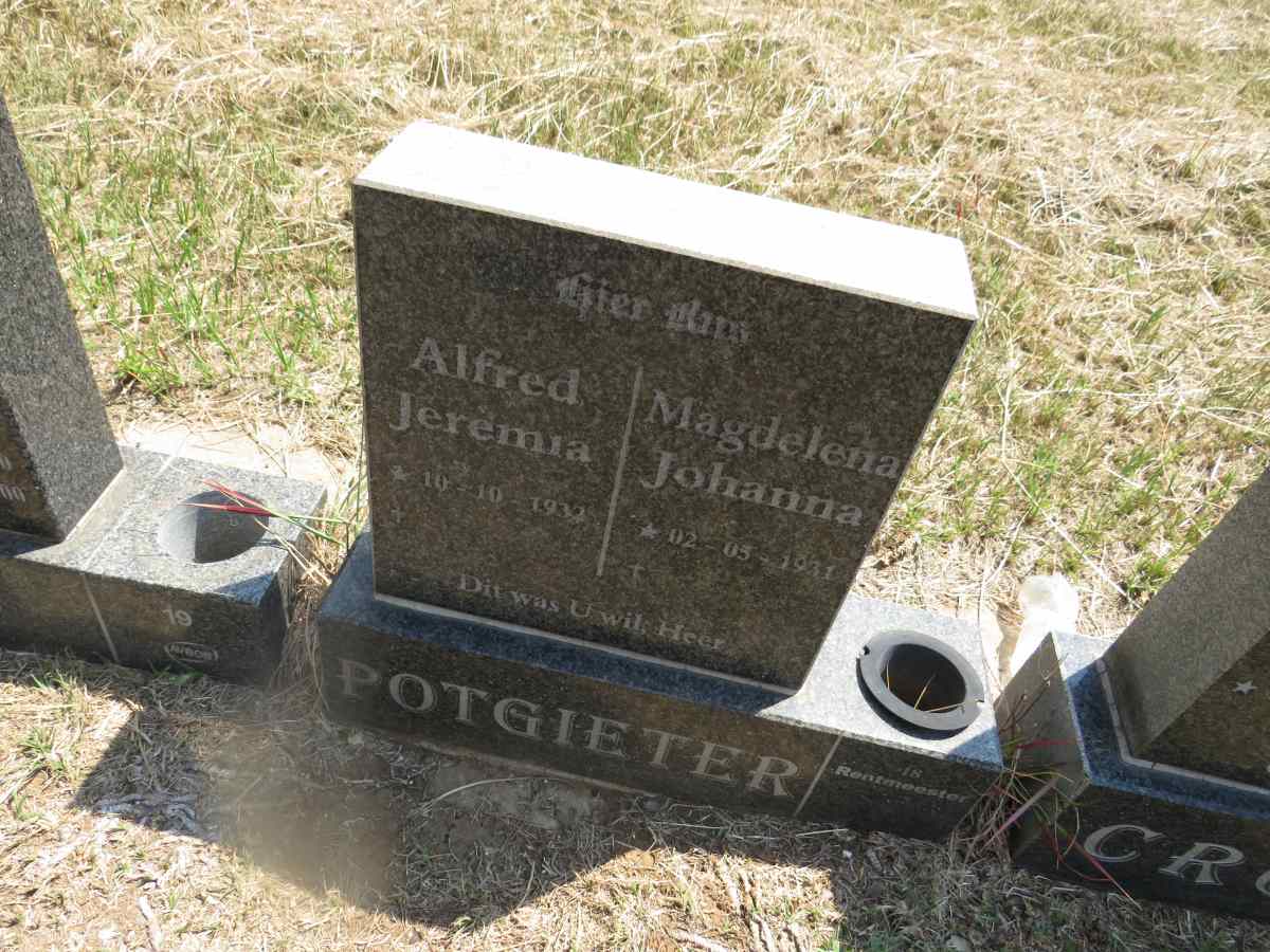 POTGIETER Alfred Jeremia 1932- & Magdelena Johanna 1931- 