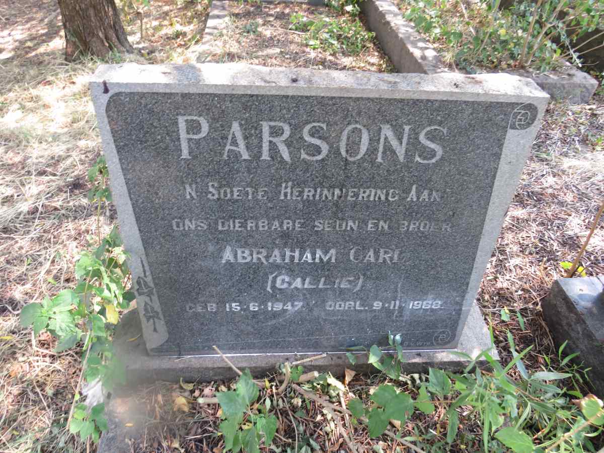 PARSONS Abraham Carl 1947-1968
