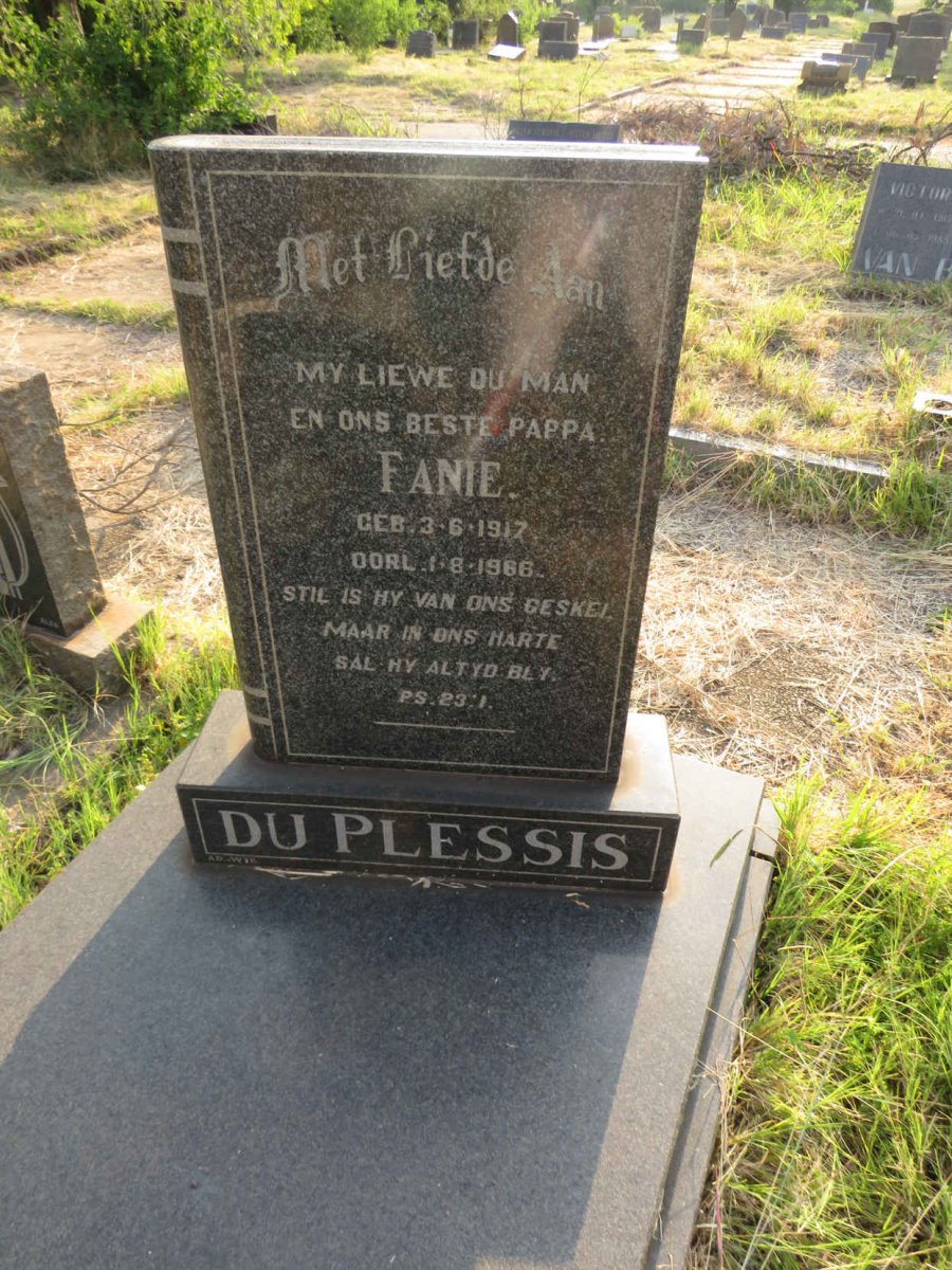 PLESSIS Fanie, du 1917-1966