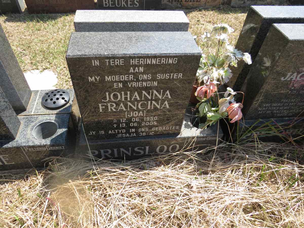 PRINSLOO Johanna Francina 1950-2005 