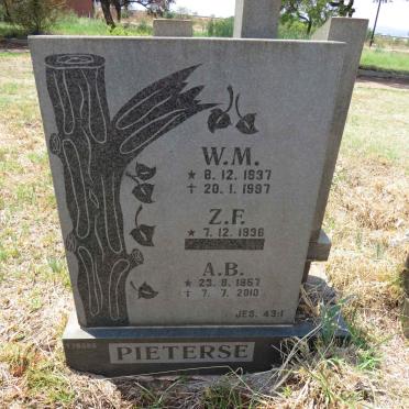 PIETERSE W.M. 1937-1997 & Z.F 1936- :: PIETERSE A.B. 1957-2010