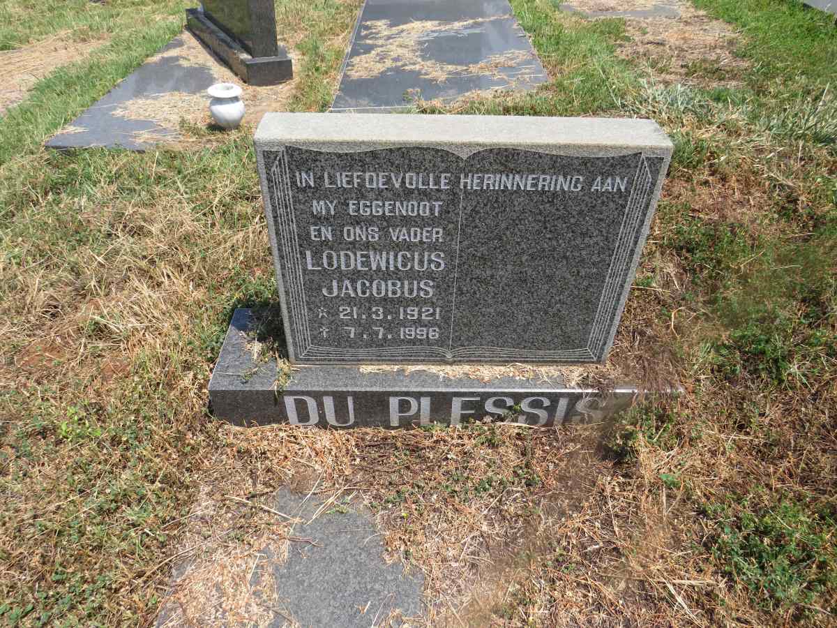 PLESSIS Lodewicus Jacobus, du 1921-1996