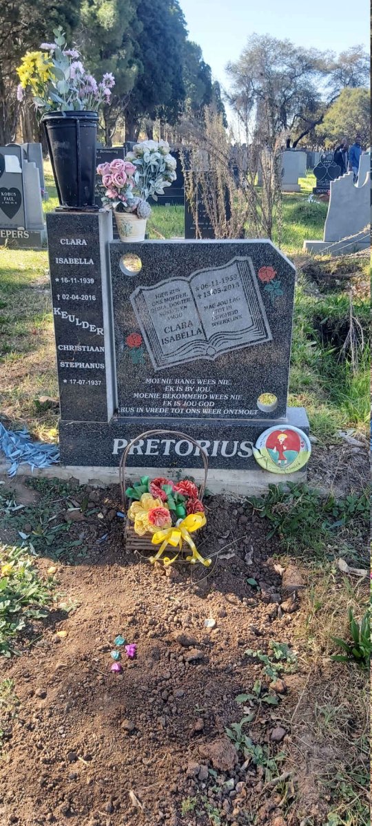 PRETORIUS Clara Isabella 1959-2013 :: KEULDER Christiaan Stephanus 1937- &amp; Clara Isabella 1939-2016