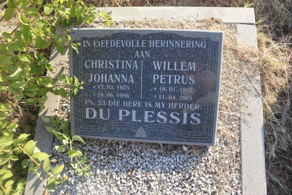 PLESSIS Willem Petrus, du 1927-2005 & Christina Johanna 1925-1986