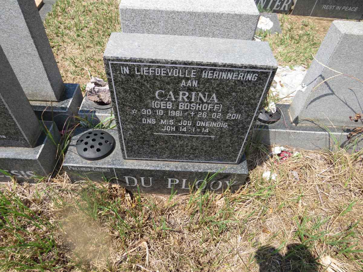 PLOOY Carina, du nee BOSHOFF 1981-2011