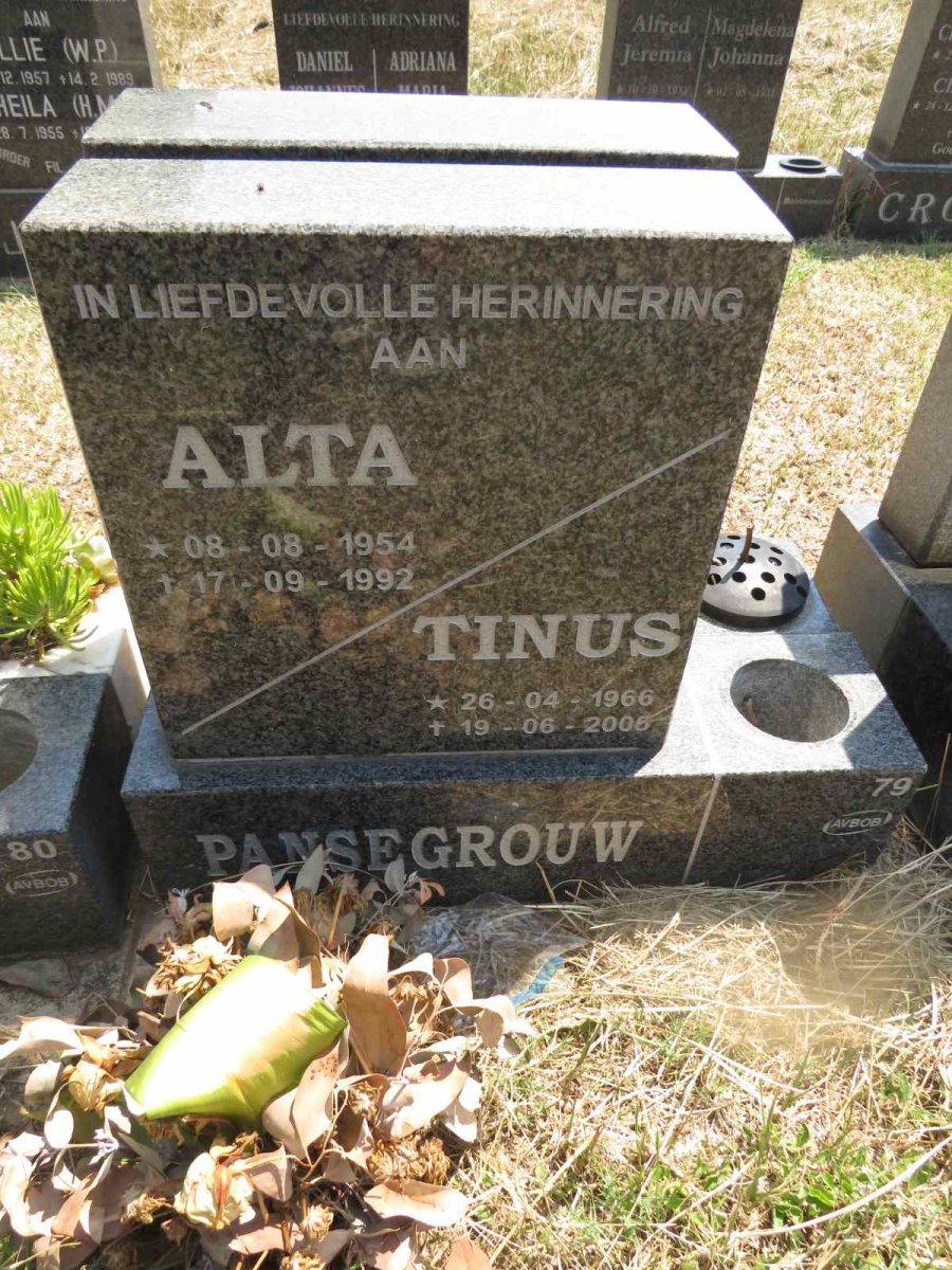PANSEGROUW Alta 1954-1992 :: PANSEGROUW Tinus 1966-2005